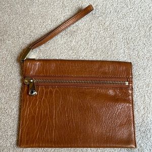 Henri bendel leather front open wristlet